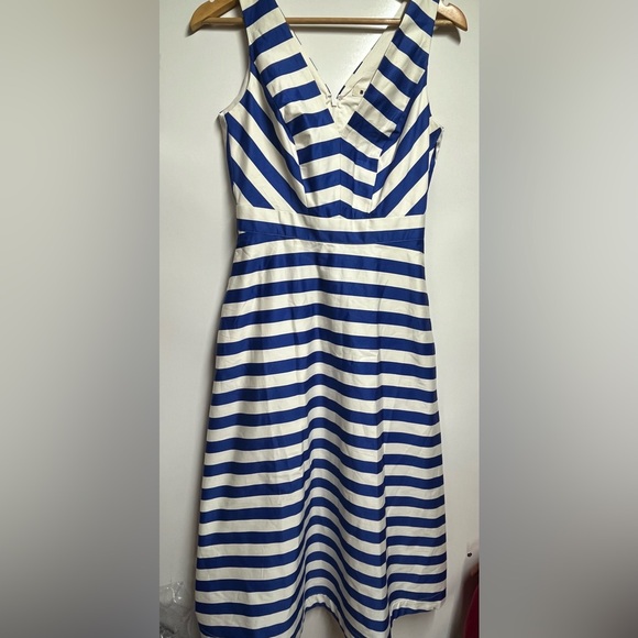 Boden NEW NWT Dress Panelled Bodice Surf the Web Midi  Stripes Size 2 Regular - Picture 5 of 11